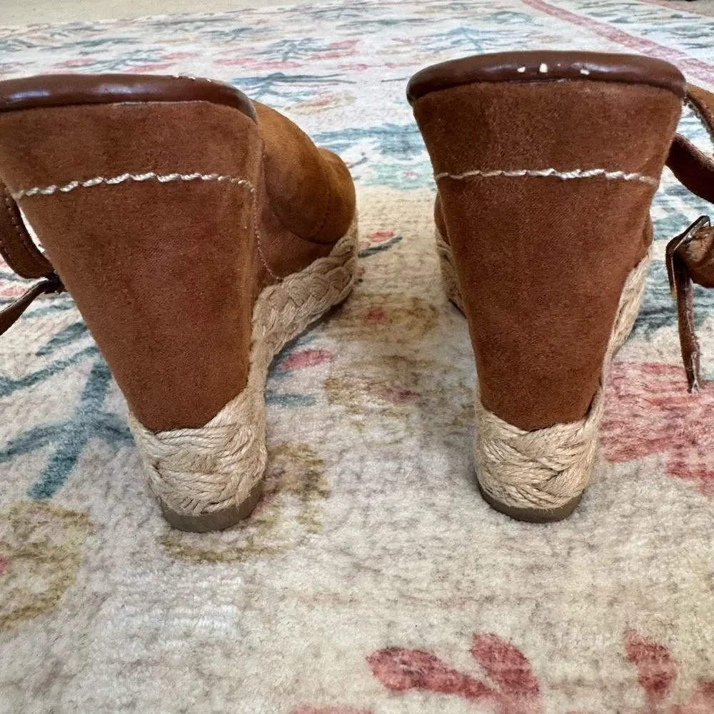 Brash Espadrille Brown Wedges - Picture 4 of 4